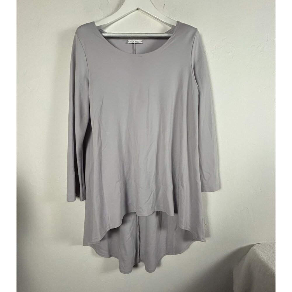 Bryn Walker Womens Light Gray Long Sleeve High-Low Tunic Top Medium Stretch